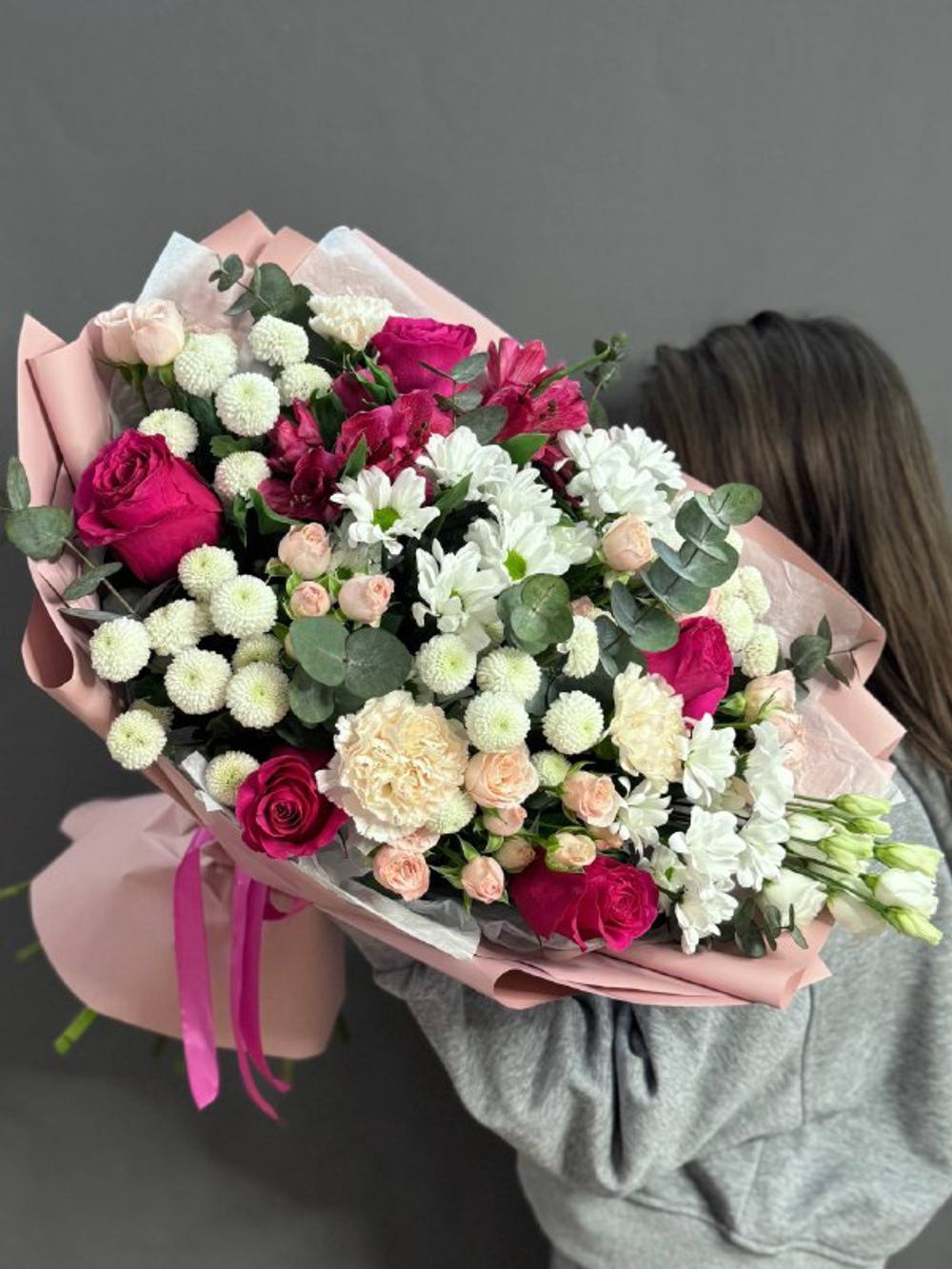 Авторский букет в розовой гамме