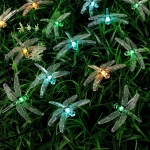 Гирлянда для улицы «Стрекоза» 3 м 20 ламп LED чёрный провод, 2 реж.,IP-55, Мультицвет (солнечная батарея)