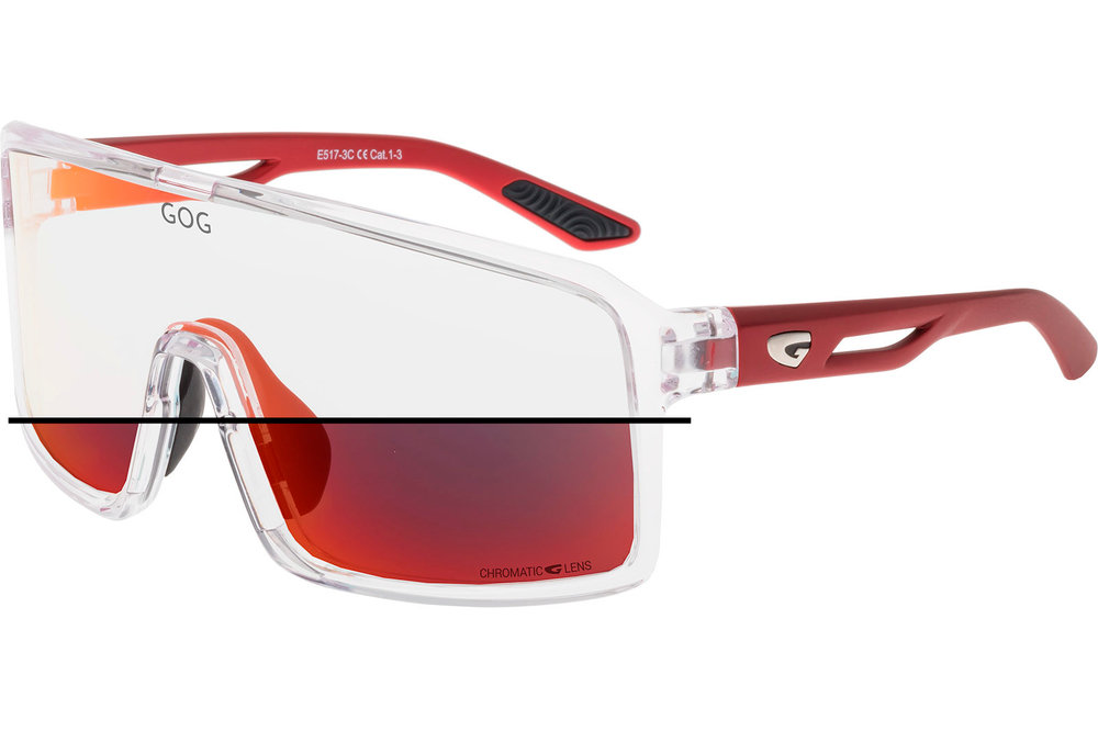 Спортивные очки GOG Ragnarok / Cristal Clear-Matt Metallic Red / Photochromic Red Lens