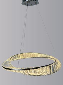 Люстра подвесная светодиодная Lanbos, LED 50 Вт, до 15 кв м, диаметр 60 см, хром