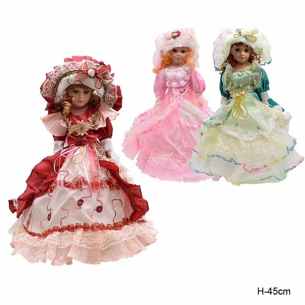 Кукла коллекционная в платье, музыкальная, h = 45 см, микс