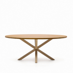 Овальный стол Arya Argo из массива акации и стали с эффектом дерева