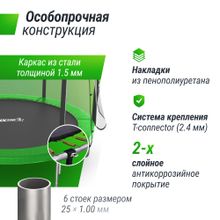 Батут UNIX Line Simple 10 ft (305 см) с внешней защитной сеткой, зеленый