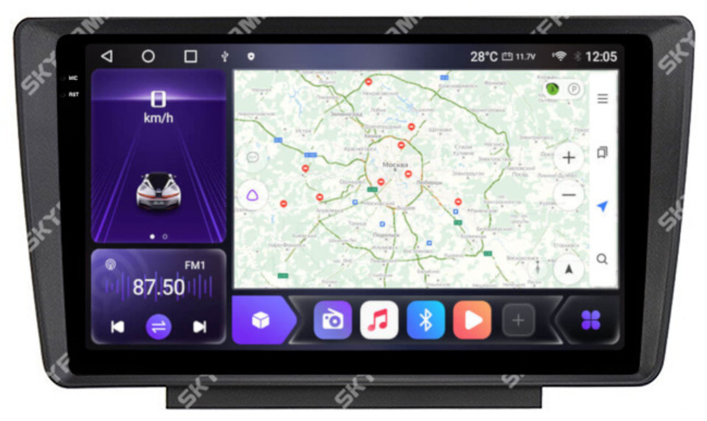 Магнитола для Skoda Octavia A5 2004-2013, Yeti 2009-2018 (Swing/Bolero) - Carmedia SF-9920 QLed+2K, Android 12, TS10,  CarPlay, 4G SIM-слот