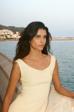 ZARA БРЮКИ FLARE ИЗ КРЕПА, СВЕТЛО-ЖЕЛТЫЙ