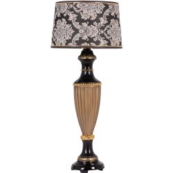 Настольная лампа Ваза Ребристая Бронза с абажуром Vatican (Ватикан) Тюссо Черный