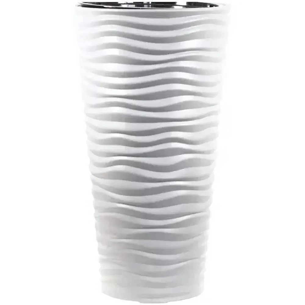 Кашпо ДЮНА D340мм H 630ммл со вставкой Белый 0,63х0,34х0,34м