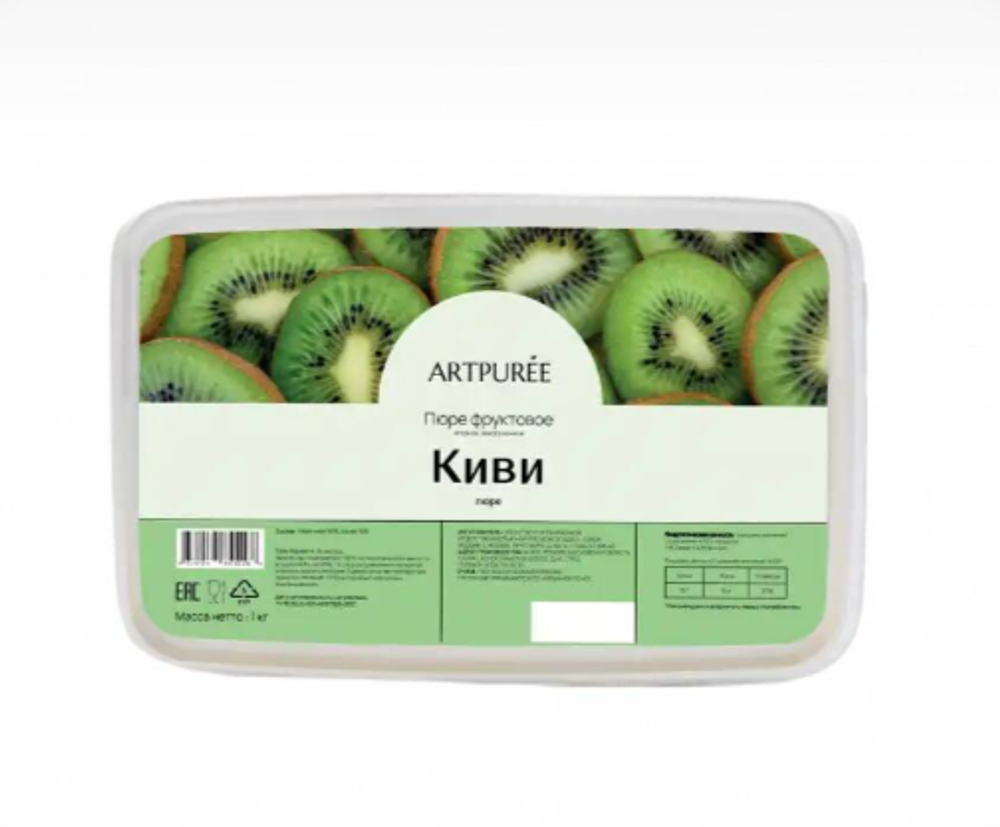 Пюре фруктовое КИВИ 10% сахара, 250гр ARTPUREE