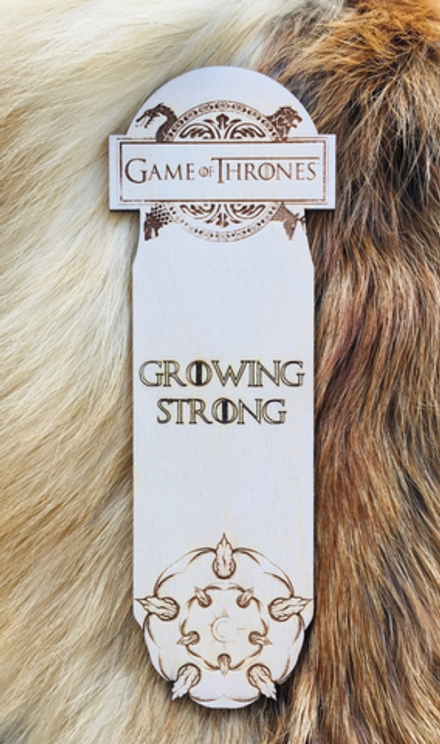 Закладка для книги Игра Престолов Дом Тиреллов светлая/ Game of Thrones House Tyrell / Ручная работа Дерево