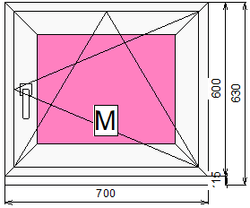 Пластиковое окно 600 х 700 ТермА Эко + Москитная сетка