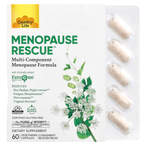 Country Life, Menopause Rescue ™, 60 вегетарианских капсул