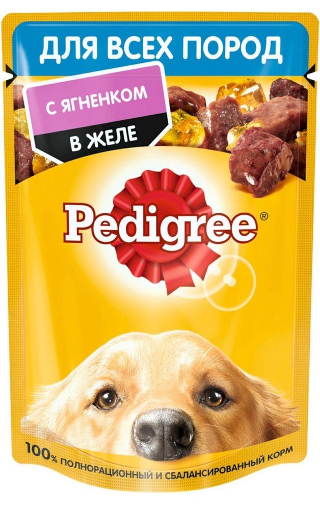 Влажный корм Pedigree для собак всех пород с ягненком в желе 85 г