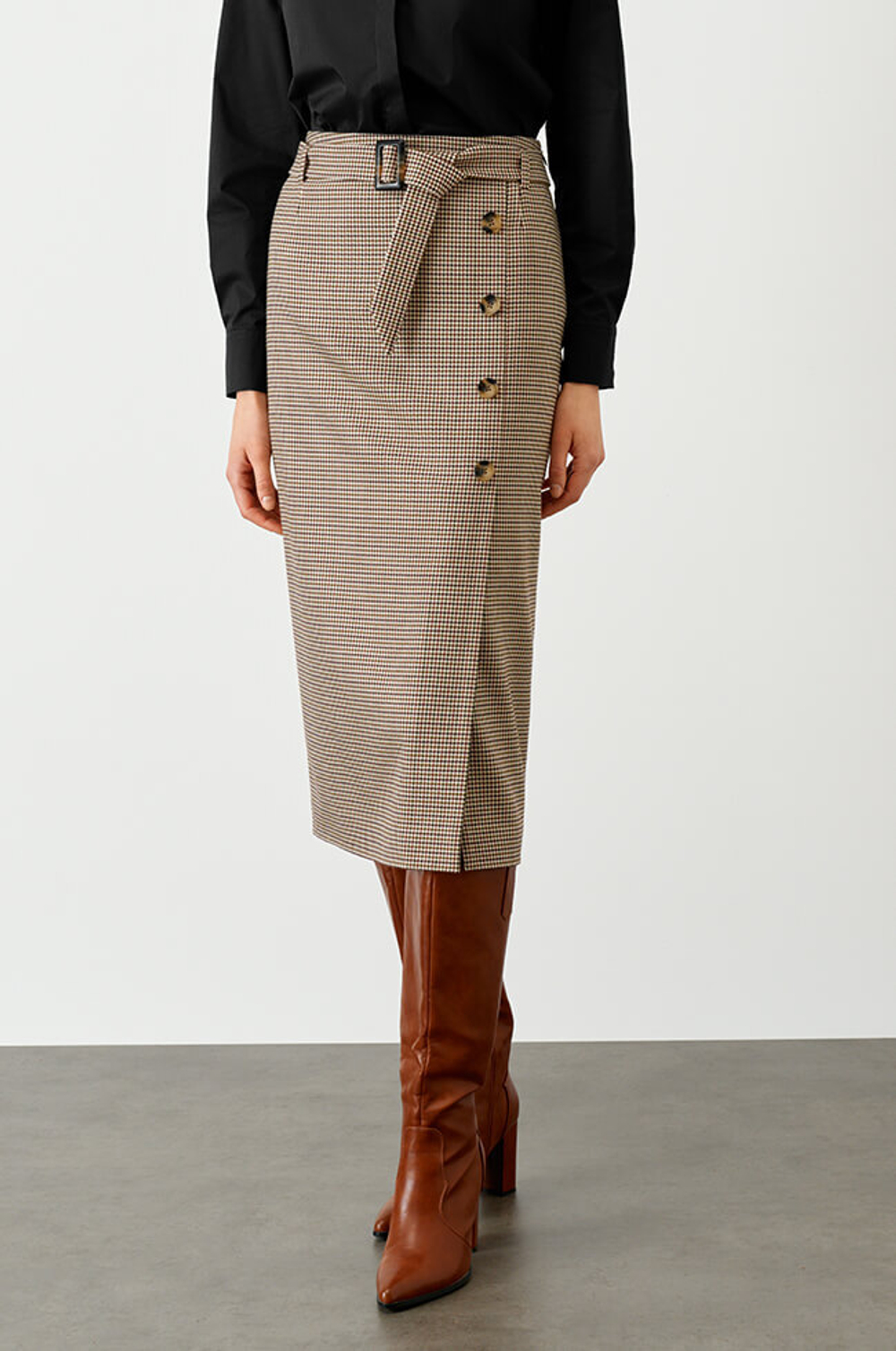 4794 Юбка женская (зеленая клетка)