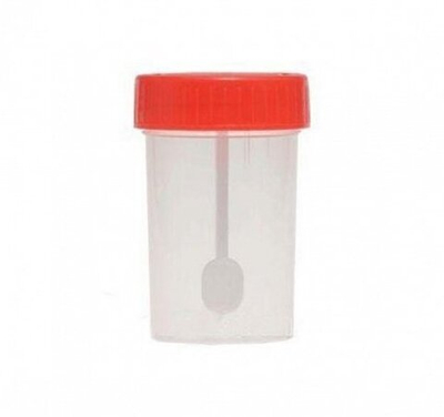 Контейнер для биопроб 60 мл (полипропилен) стерильный с ложкой