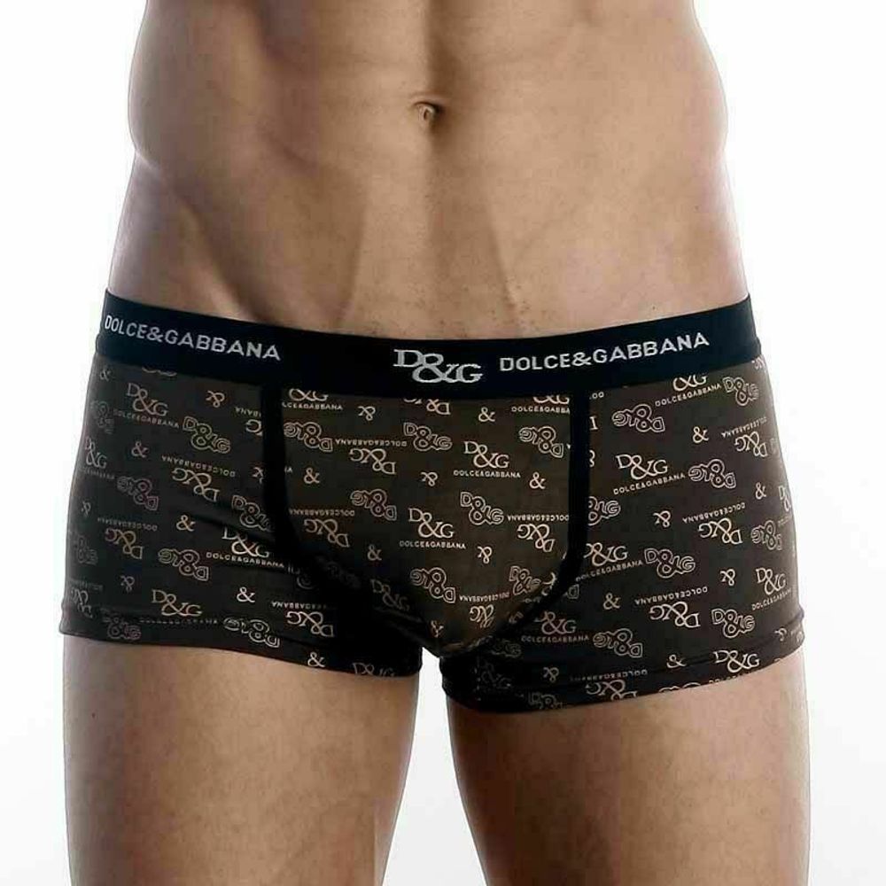 Мужские трусы боксеры коричневые D&amp;G Brown Boxer