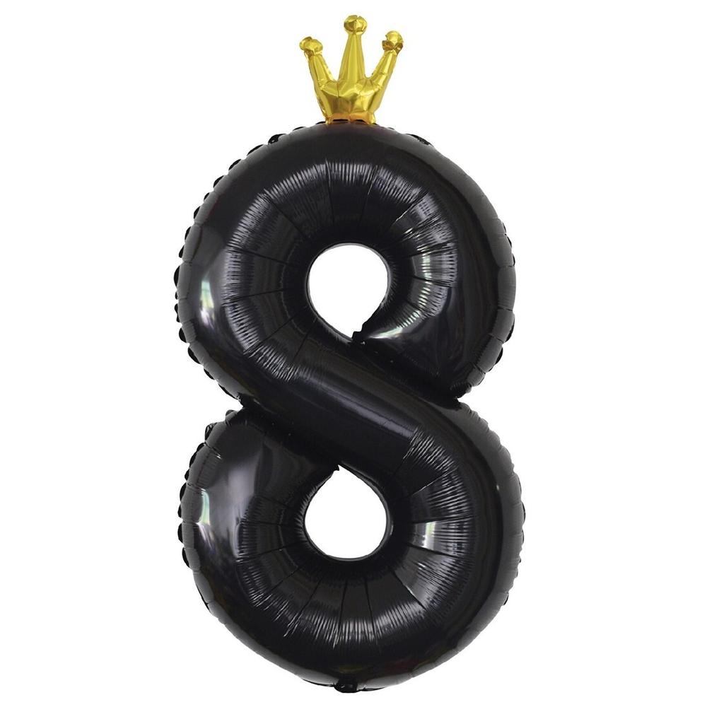 Фольгированные цифры с короной 102 см в ассортименте