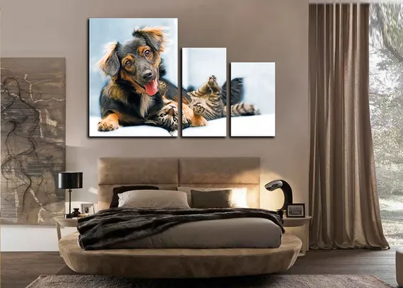 Модульная картина "Дружелюбная собака"