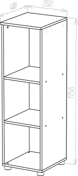 Стеллаж средний узкий Стандарт Про ясень шимо светлый