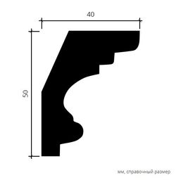 Карниз пенополиуретан, 2000x40x50 мм