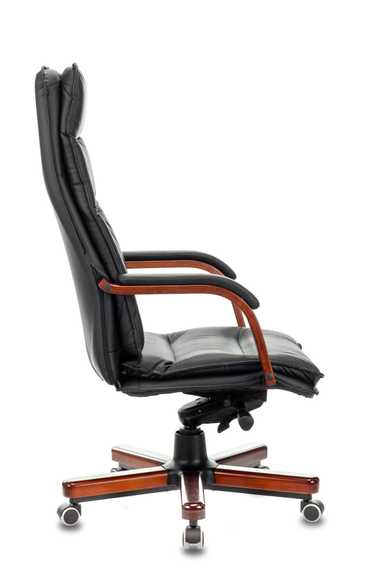 Кресло руководителя Бюрократ T-9927WALNUT черный кожа крестов. металл/дерево