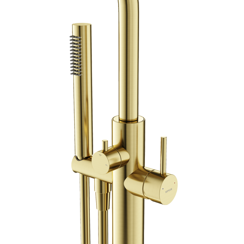 Смеситель для ванны напольный Sancos Etna, брашированное золото, PVD покрытие, арт. SC9009BG