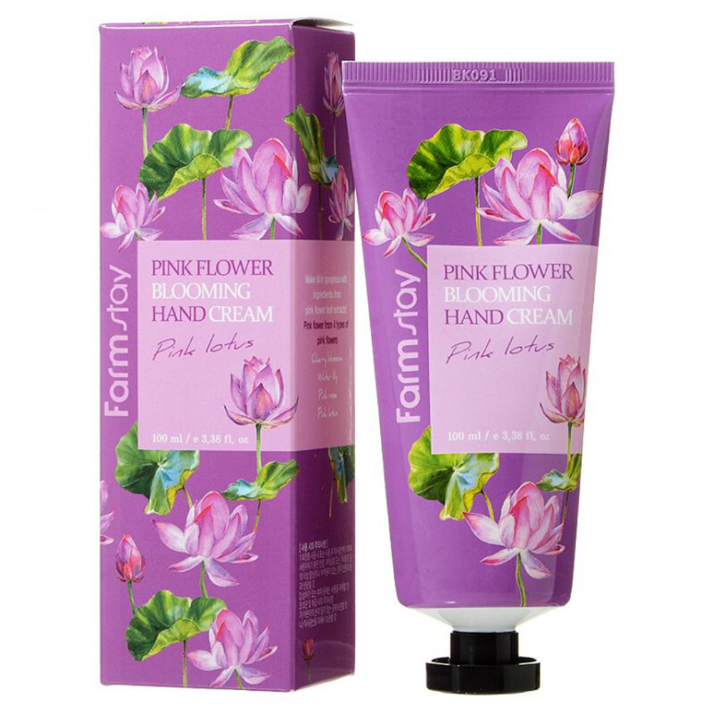 Крем для рук Farmstay Flower Blooming Hand Cream Pink Lotus Розовый лотос 100 мл