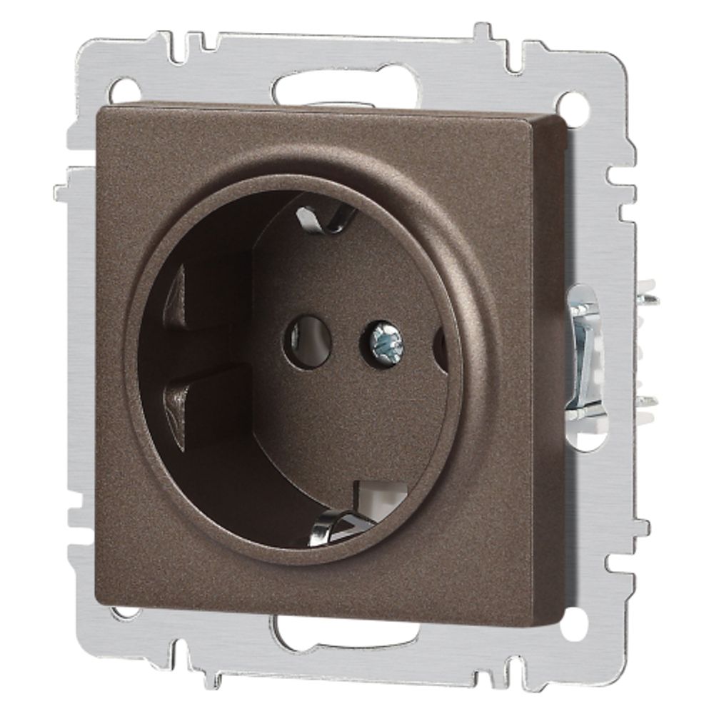 Розетка Intro Accent 6-202-08 2P+E Schuko 16А-250В IP20 СУ AL/CU бронза