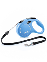 Поводок-рулетка Flexi New Classic S. Трос 5 м. для собак до 20 кг. Синий