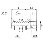 Соединение PD JIC 3/4" NPT 3/8"