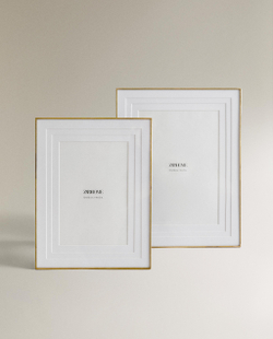 Zara Home Фоторамка из плетёной бумаги, цвет золотой, 21.4 см