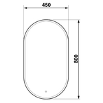 Зеркало Prime Black Led 450х800 в МДФ раме