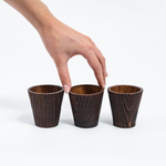 Набор текстурированных рюмок (стопок) из дерева сибирская сосна RN4