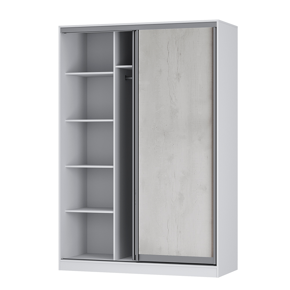 Шкаф-купе Мадрид, бетон пайн/белый