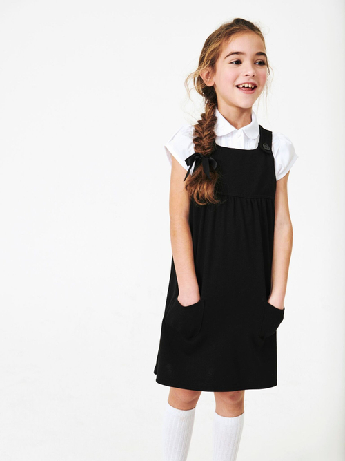 Сарафан школьный с карманами для девочки Next 831-572, Черный