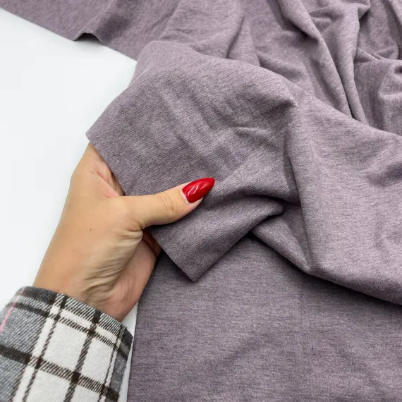 Хлопок кулирка лаванда темная (метражом)