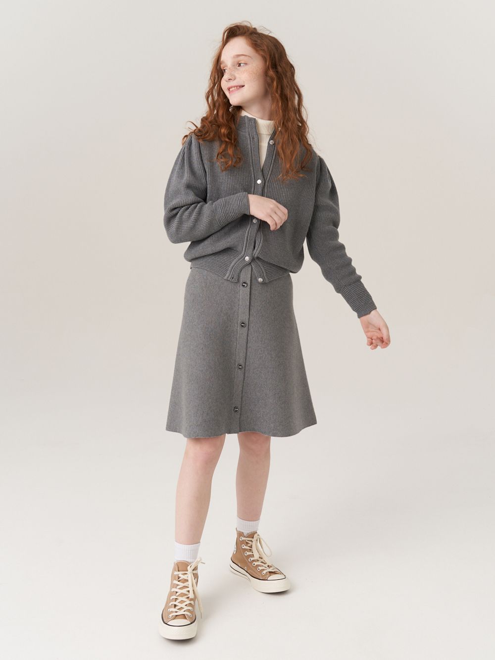 Кардиган для девочки AT1058 серый