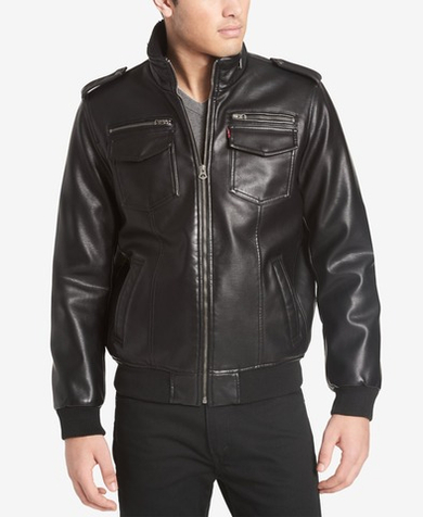 Куртка утепленная мужская LEVI'S FAUX LEATHER SHERPA LINED AVIATOR BOMBER