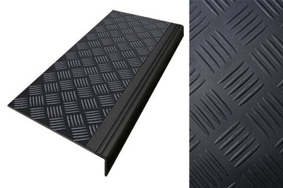 Резиновая Накладка на ступень с Цветным Бортиком NPRT-ШАШКИ 100х30х3,6 см