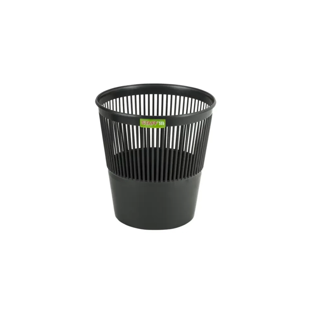 Корзина для бумаг 9л., черная, сетка, STAFF "Basic" ЭКОНОМ