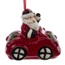 GAEM Изделие декоративное подвесное "Дед Мороз на машине", L7,5 W4 H6,5 см