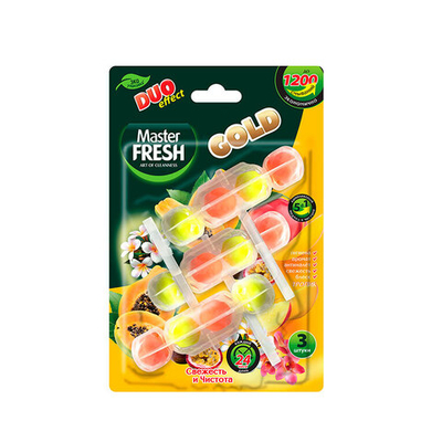 Master FRESH GOLD подвесной блок д/унитаза 5в1 ТРОПИК 3*50 гр.