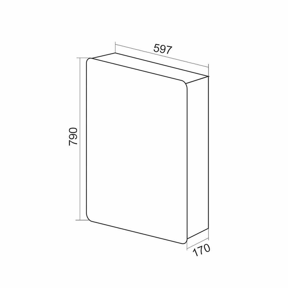 Зеркальный шкаф "ВЕКТОР" 600*800 (ШВ) универсальный, бесконтактный сенсор, светодиодная подсветка