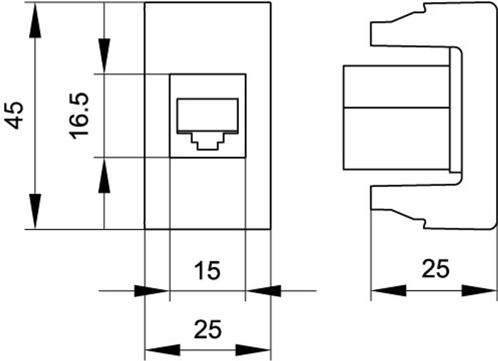 Розетка RJ-12, Viva, 1 мод., серая DKC