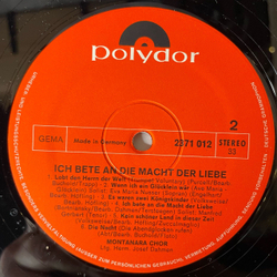 Винтажная виниловая пластинка LP Der Montanara Chor, Ich Bete An Die Macht Der Liebe, Я Молюсь Силе Любви (Германия 1970)