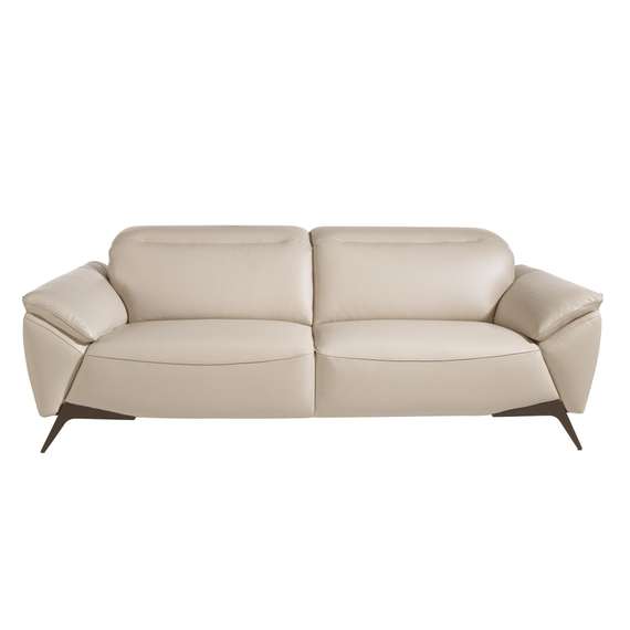 Диван 3-х местный 6132/KF072-3P-M5652 обитый кожей серо-бежевого цвета