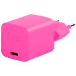 ttec SmartCharger GAN 20W PD Travel Fast Charger + USB-C - Lightning Cable 120cm, Neon Pink