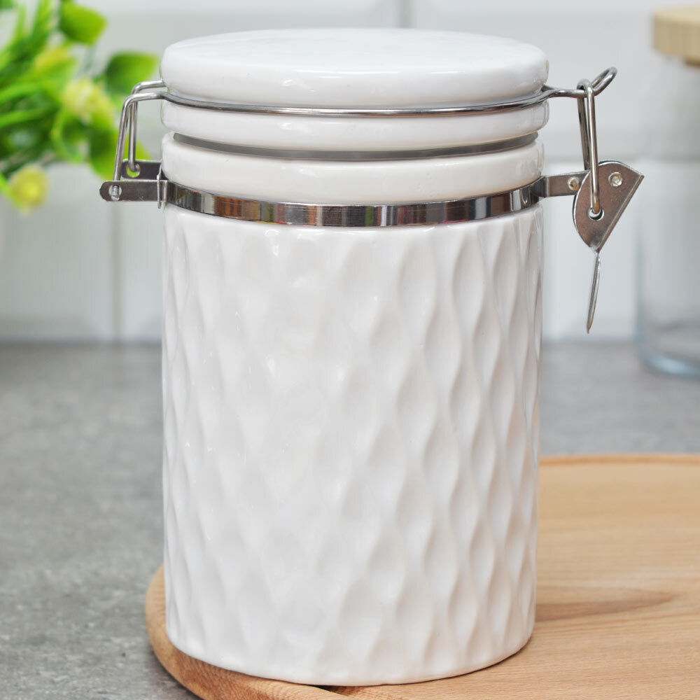 Банка 900мл с клипсой "Жемчужная волна"