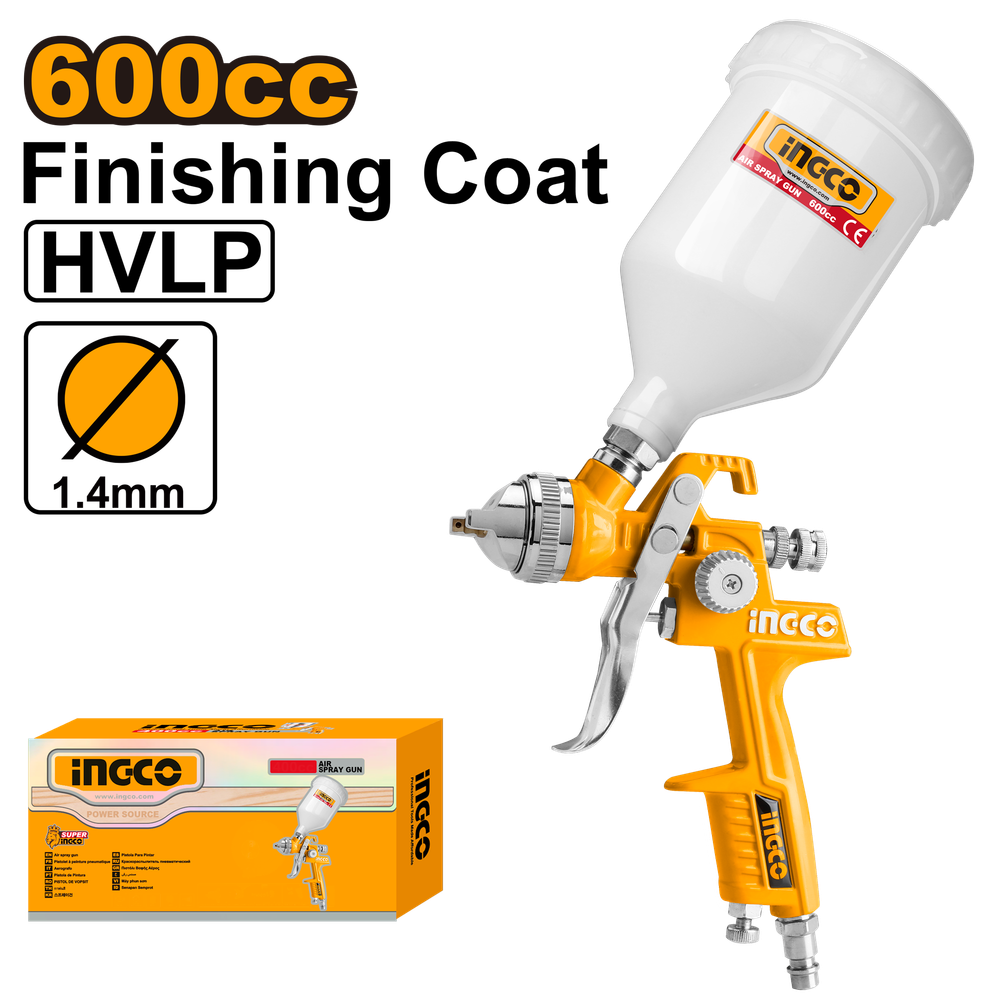 Краскопульт пневматический INGCO ASG1061 INDUSTRIAL 600 мл 1,4 мм