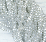 БП001ДД34 Хрустальные бусины "рондель", цвет: прозрачный с серым AB покрытием, 3х4 мм, 95-100 шт.