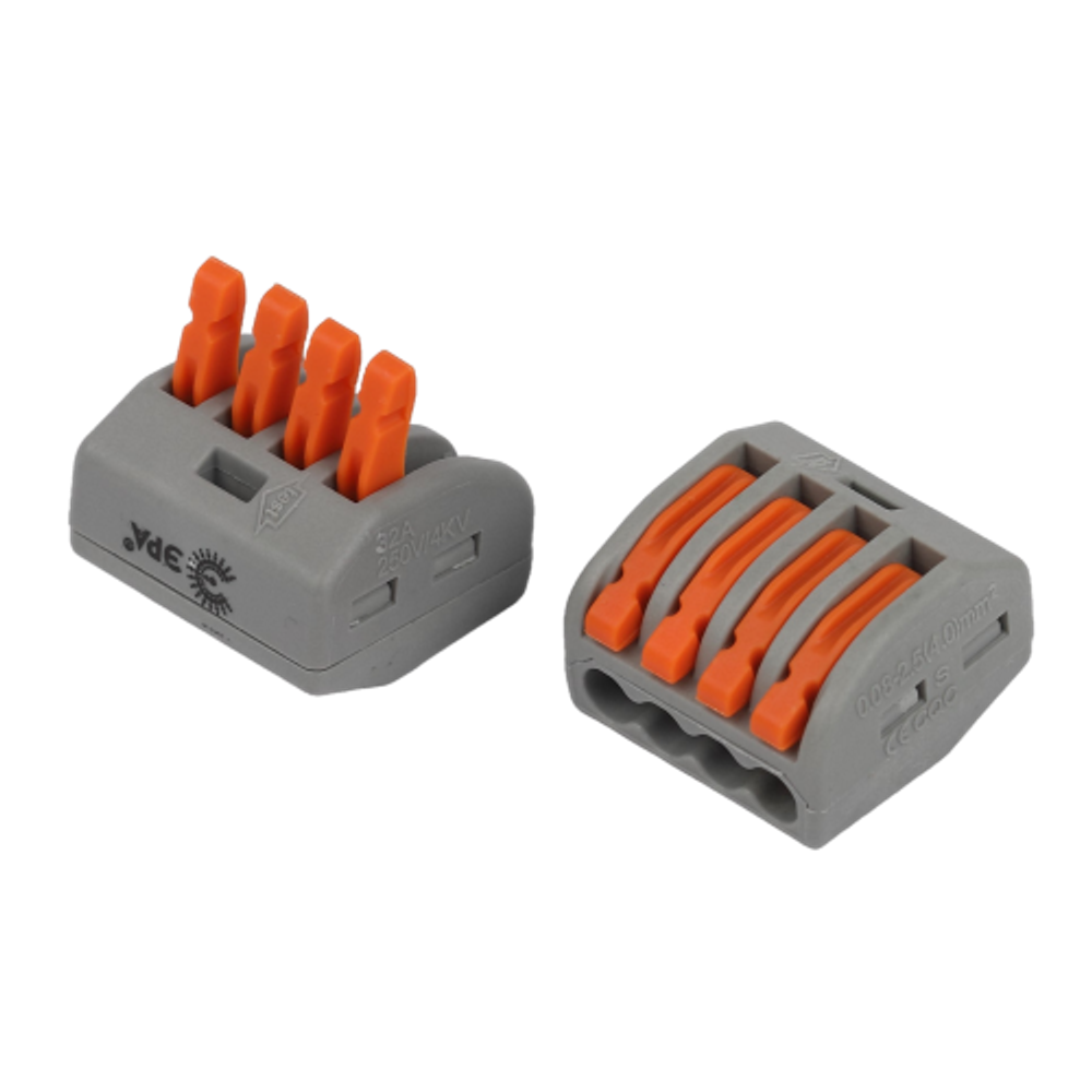 Клемма ЭРА NO-225-347 универсальная 222-414 с рычагами 4-проводная 0.08-2.5/4 мм2 (упаковка 50 шт.)